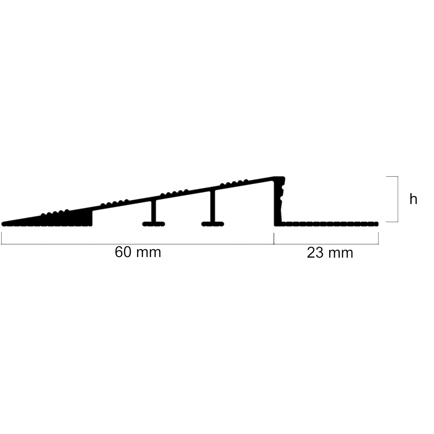 ST-PROFILE Ausgleichsprofil Aluminium breit silber eloxiert 3m Maße