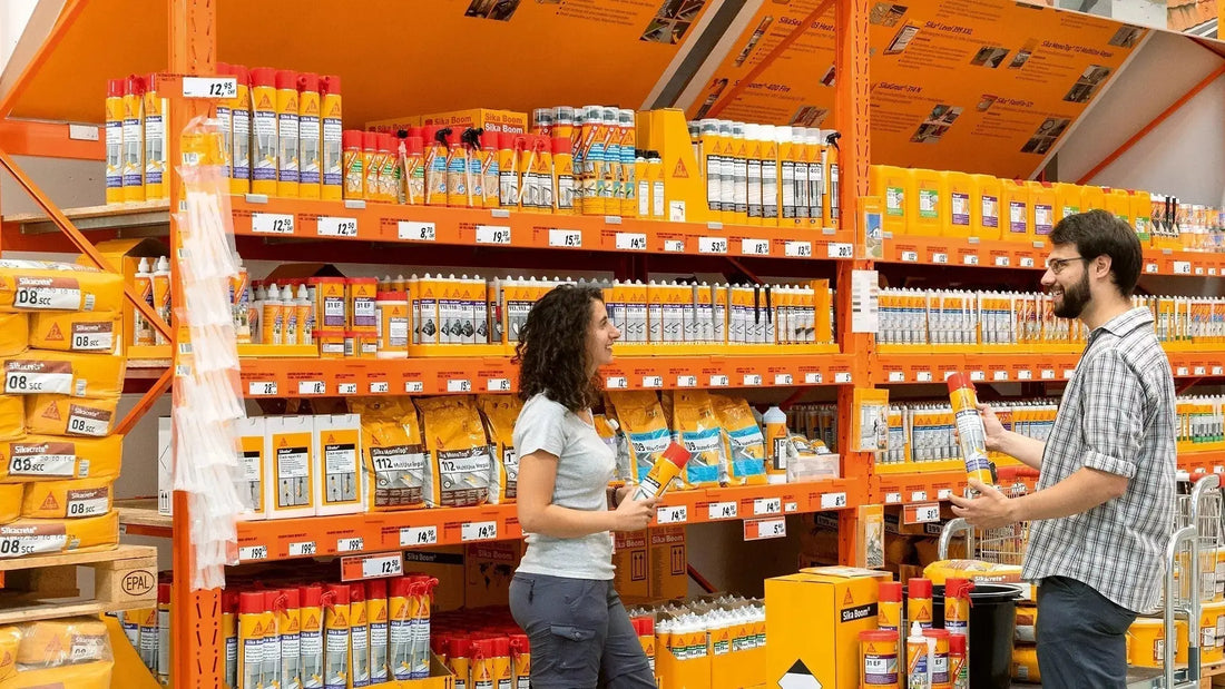 Regal mit Sika Produkte