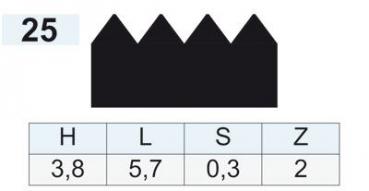Detailansicht der Werte der zahnleiste