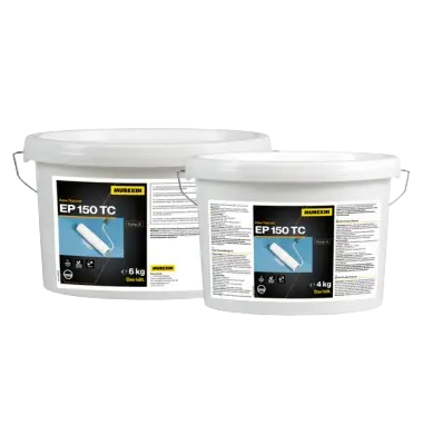 AQUA TOPCOAT EP 150 TC Komp A+B 10kg, Frontansicht der beiden Kübel