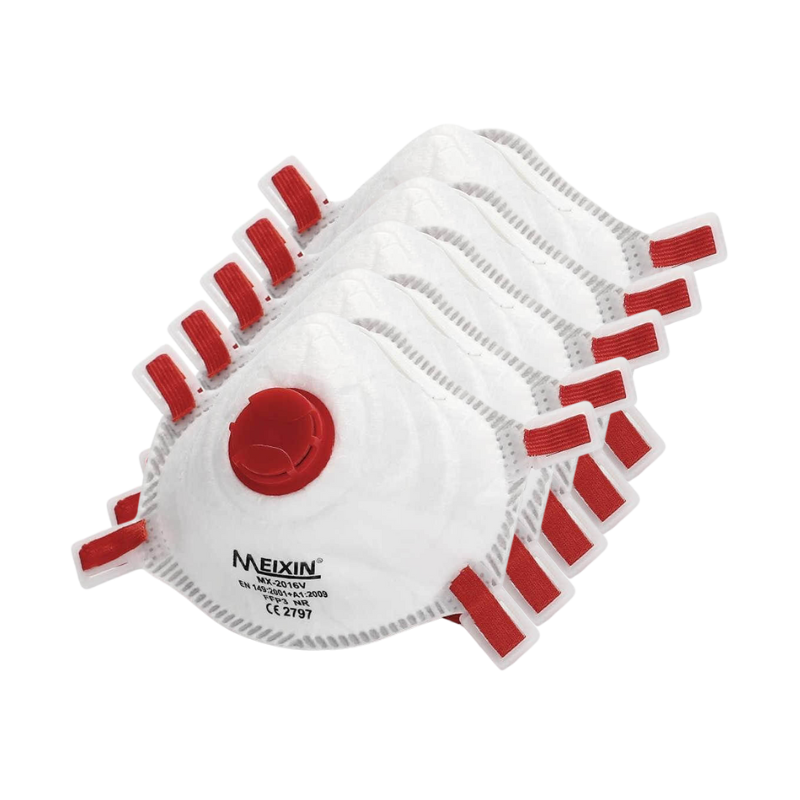 MEIXIN Atemschutzmaske FFP3 MX-2016V, alle 5 Stück frontlich