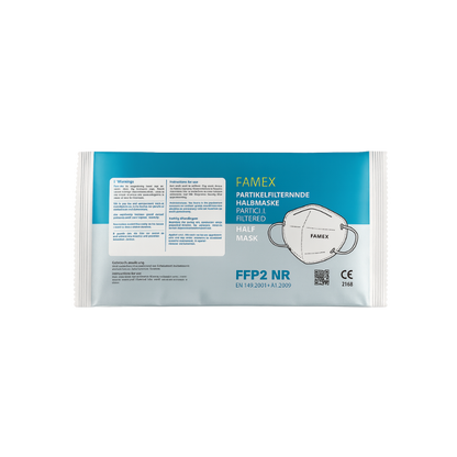 FAMEX FFP2  Box, Verpackungsansicht der einzelnen Maske