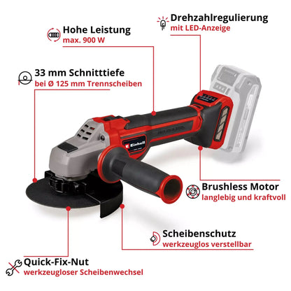 EINHELL Professional Akku‑Winkelschleifer TP‑AG 18/125 CE Q Li ‑ Solo bei Bauchemie.at online bestellen