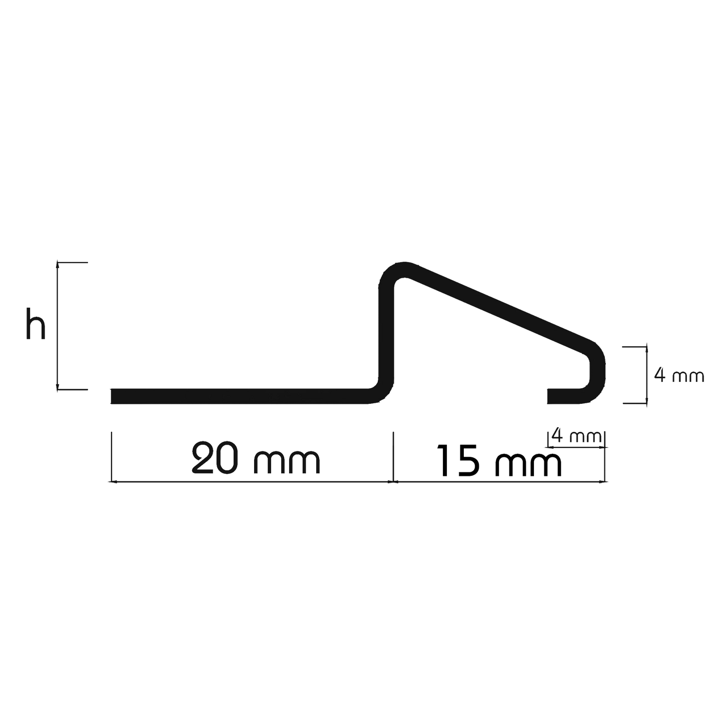ST-PROFILE Ausgleichsprofil Edelstahl K220-geschliffen 2,5m