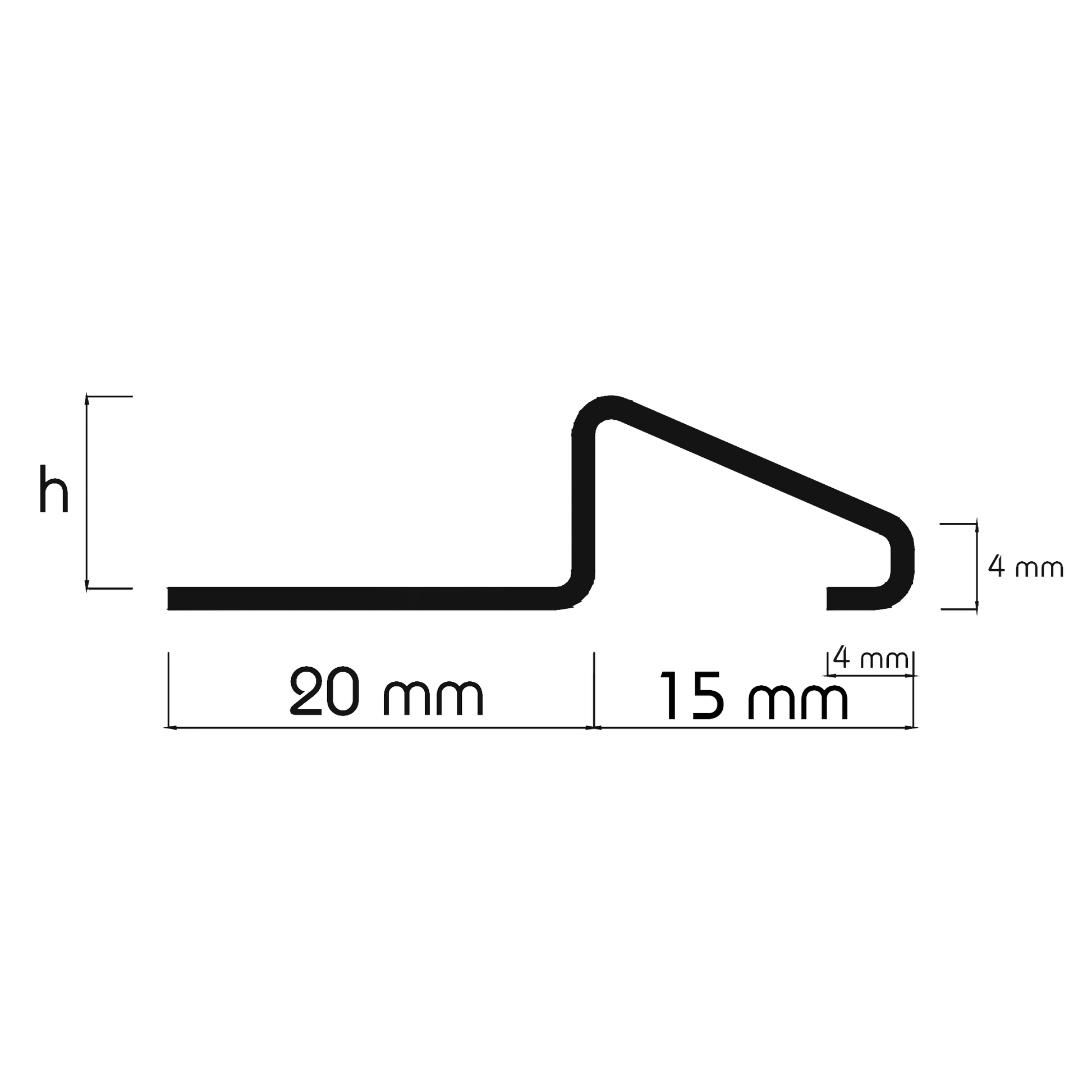 ST-PROFILE Ausgleichsprofil Edelstahl K220-geschliffen 2,5m