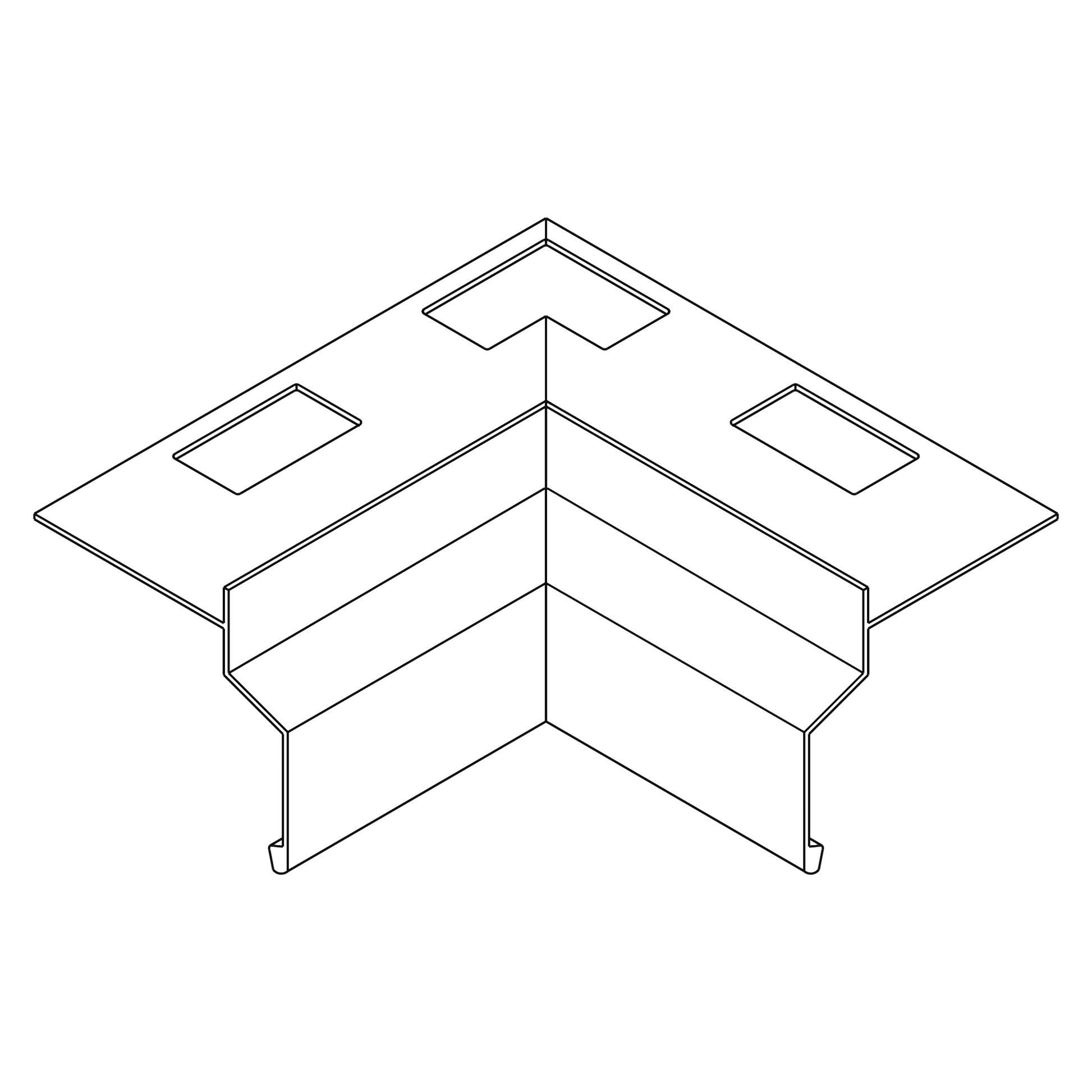 ST-PROFILE Eckstück Innenecke - Aluminium pulverbeschichtet