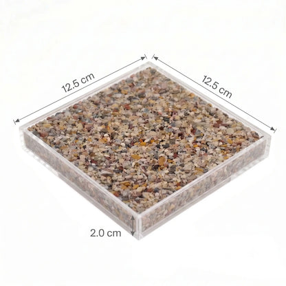 Steinteppich Musterplatten 12,5 x 12,5 x 2 cm – 18 verschiedene Farben | Marmorkies 2–4 mm
