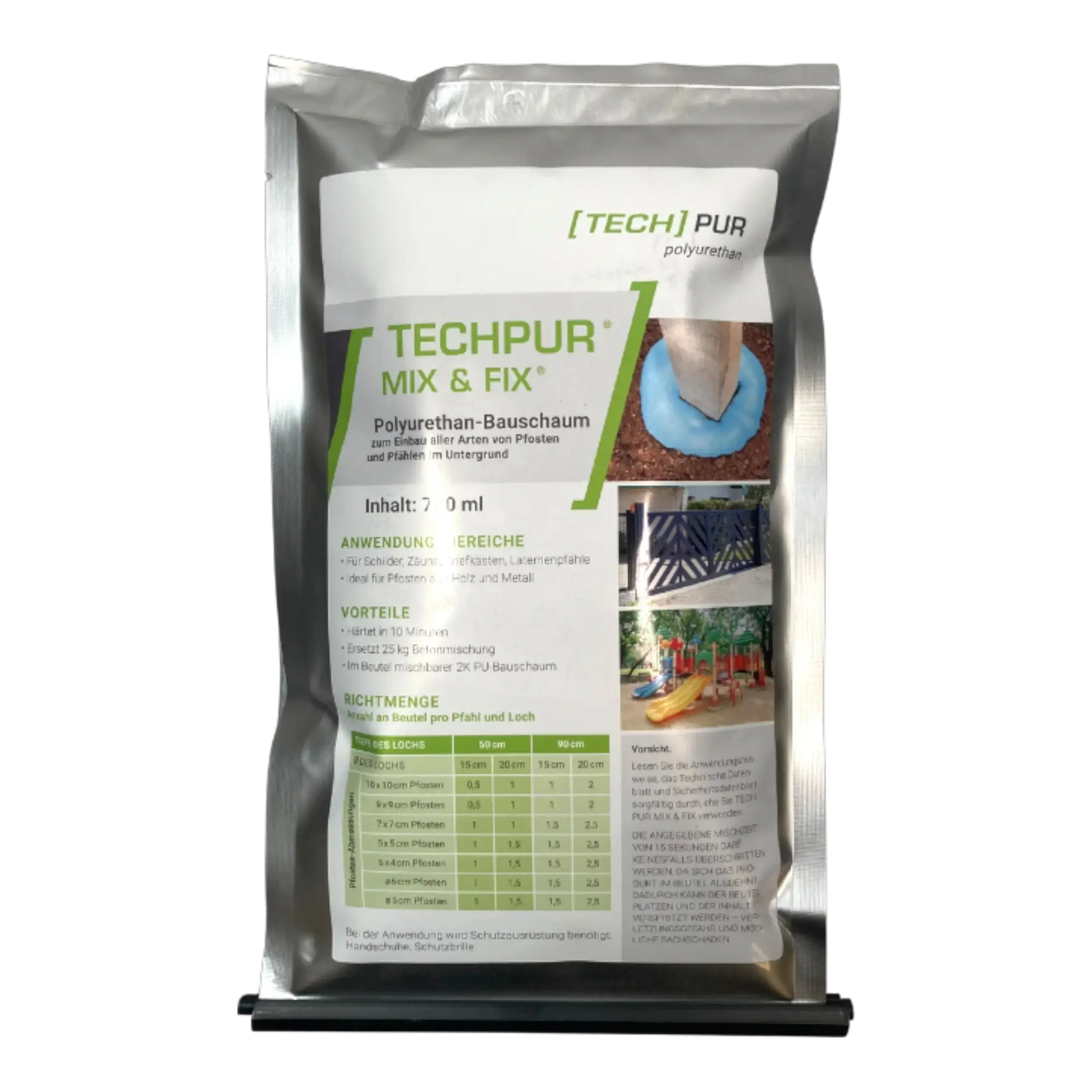 TECHPUR Mix & Fix - 2K Betonschaum Frontansicht