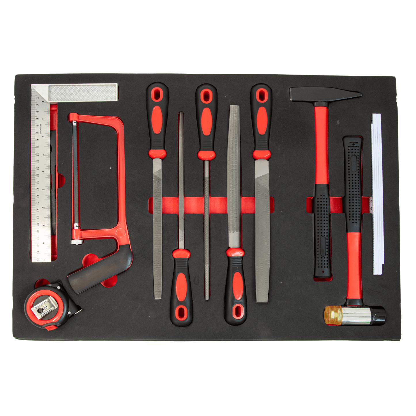 TECHTOOLS Werkzeugwagen (201-teilig) - Hammer, Feilen und Sägen