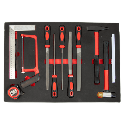 TECHTOOLS Werkzeugwagen (201-teilig) - Hammer, Feilen und Sägen