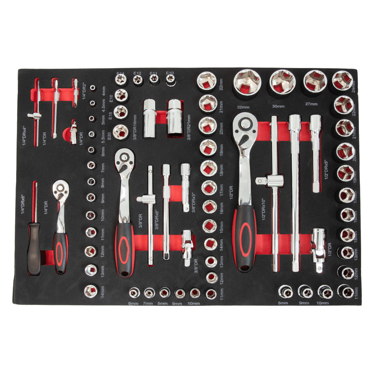 TECHTOOLS Werkzeugwagen (201-teilig) - Steckschlüssel-Satz