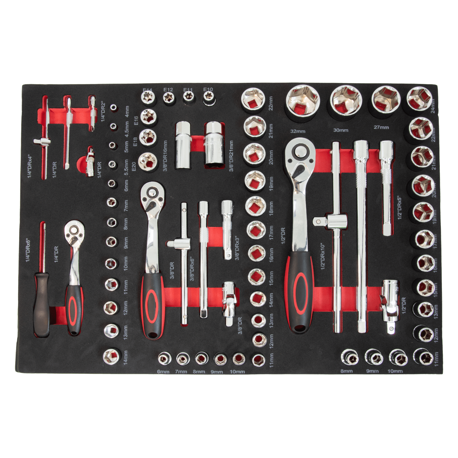 TECHTOOLS Werkzeugwagen (201-teilig) - Steckschlüssel-Satz