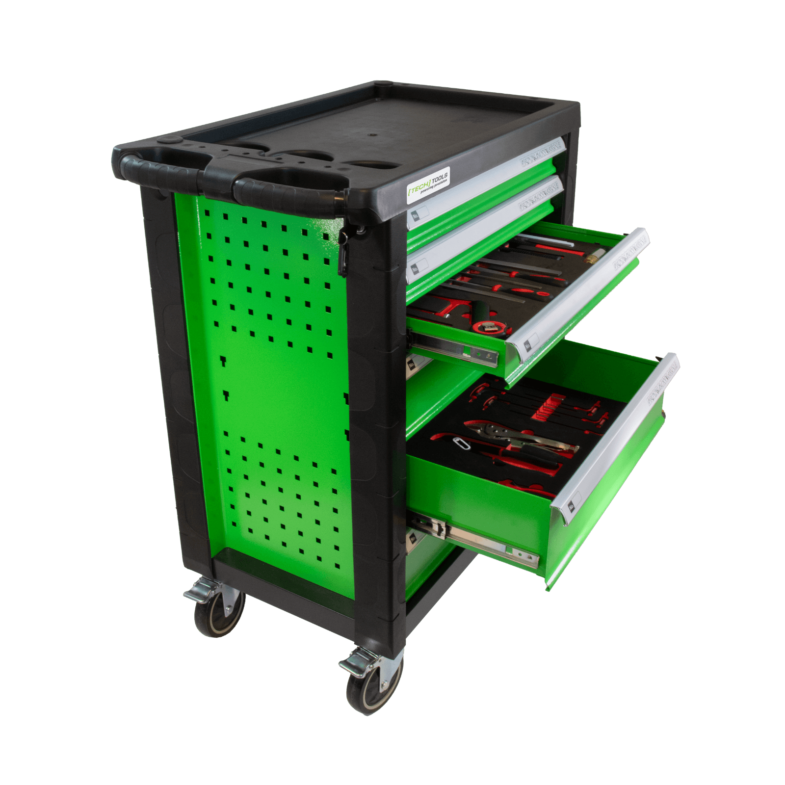 TECHTOOLS Werkzeugwagen (201-teilig) - Offen 2 Laden